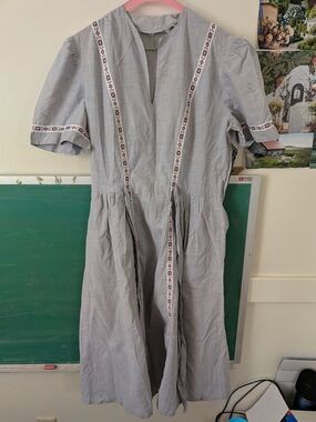 Vintage 1940s Lightweight Chambray Dress Small